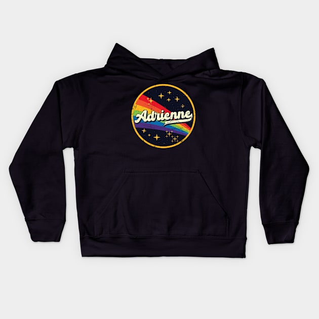 Adrienne // Rainbow In Space Vintage Grunge-Style Kids Hoodie by LMW Art